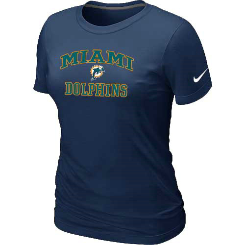 Nike Miami Dolphins Women's Heart & Soul NFL T-Shirt - Dark Blue